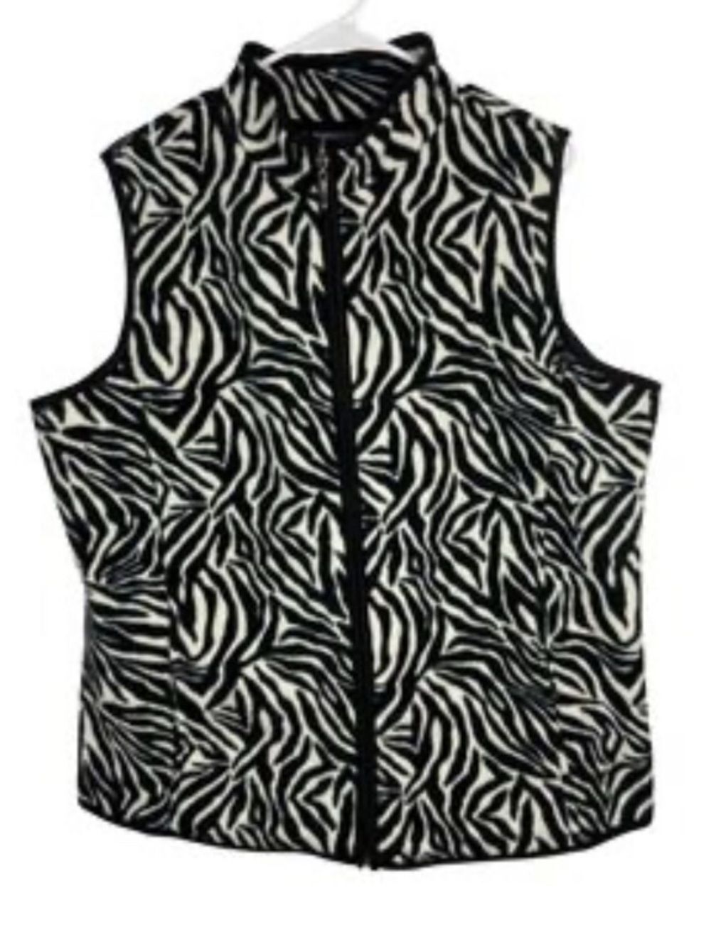 2/$40 Carolyn Taylor Black and White Zebra Faux-Fur Coat Size XL
